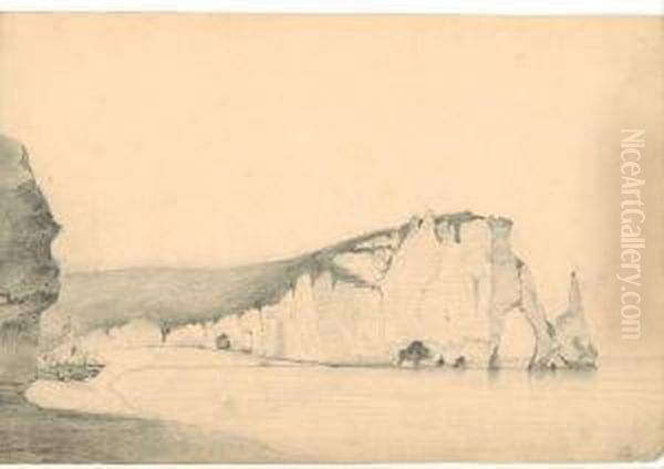  La Falaise D'etretat  Oil Painting by E. Van Hassel