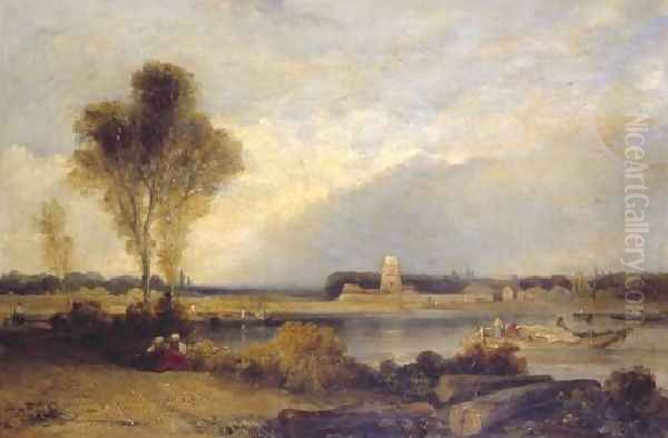 Landscape In Normandy Oil Painting by Richard Parkes Bonington