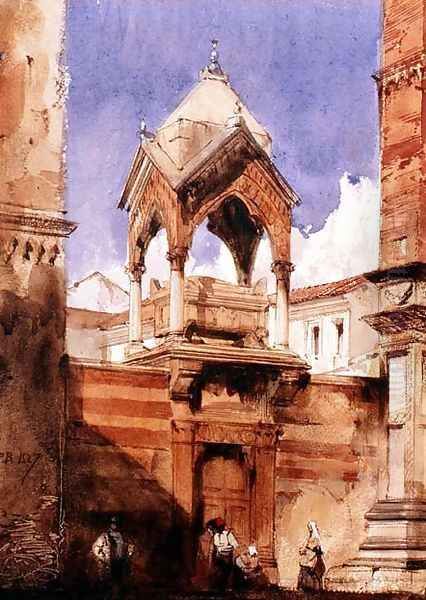 The Castelbarco Tomb, Verona 1827 Oil Painting by Richard Parkes Bonington