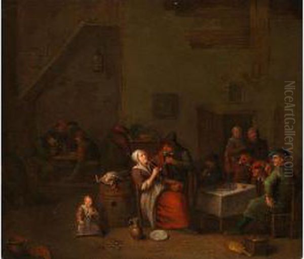 Wirtshausszene Oil Painting by Maarten Van Heemskerck