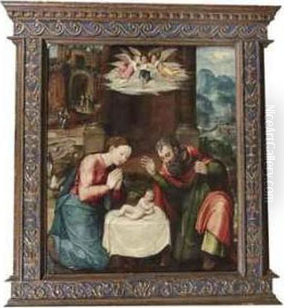 The Nativity Oil Painting by Maerten van Heemskerck