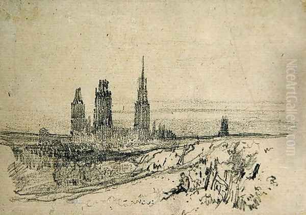 Rouen Cathedral Oil Painting by Richard Parkes Bonington