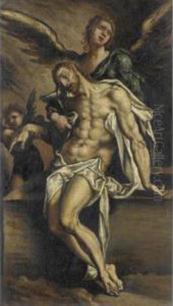 Cristo Sorretto Dagli Angeli Oil Painting by Maerten van Heemskerck