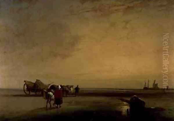 Normandy Sands Oil Painting by Richard Parkes Bonington