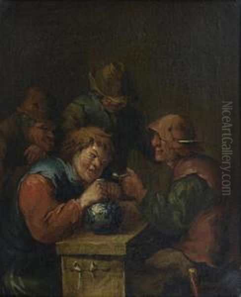 Scene De Taverne Oil Painting by Egbert Van Heemskerk Le Vieux