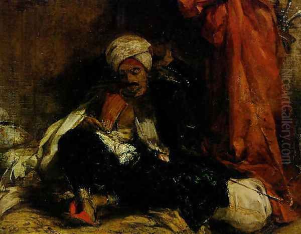 The seated Turk Oil Painting by Richard Parkes Bonington