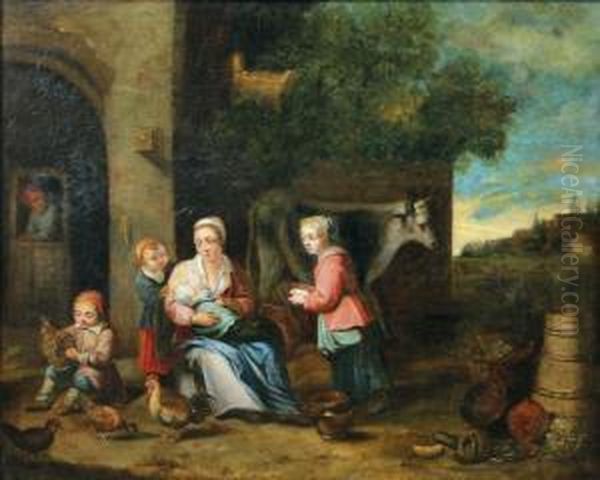 L'heureuse Famille Oil Painting by Matheus van Helmont