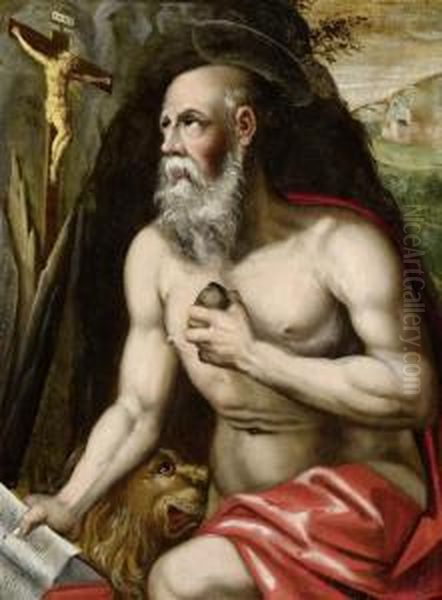 Saint Jerome Oil Painting by Jan Sanders Van Hemessen