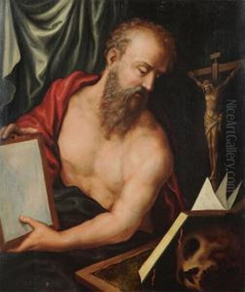 Saint Jerome Oil Painting by Jan Sanders Van Hemessen