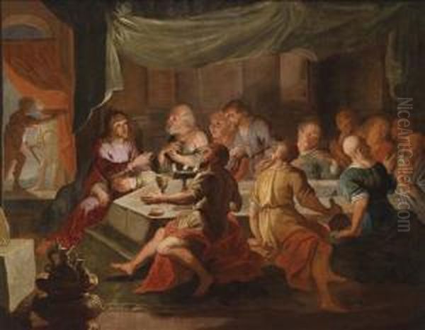 The Last Supper Oil Painting by Willem Van Herp