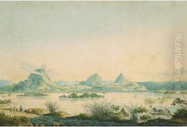 Landscape Of Java Oil Painting by Jacob Dirk Van Herwerden