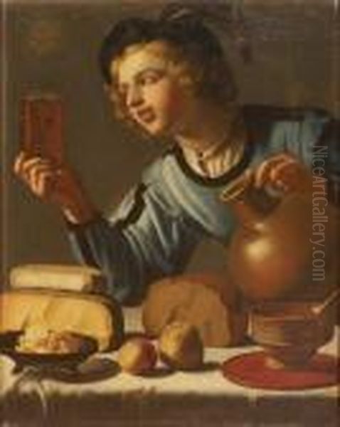 Le Jeune Buveur Oil Painting by Willem van Honthorst