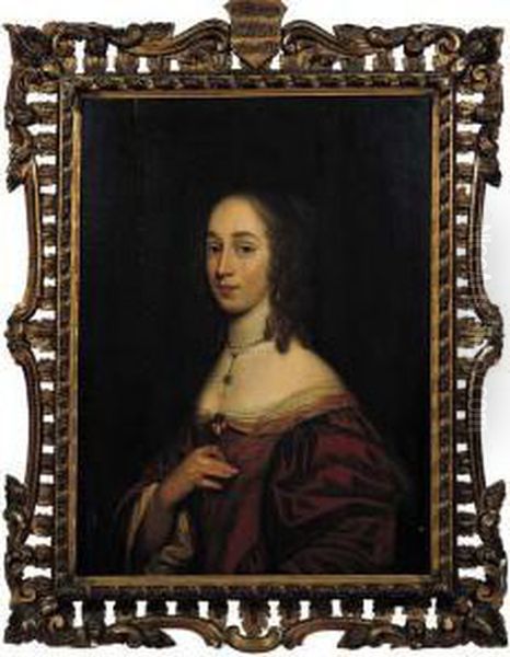 Portrait Of A Noblewoman Oil Painting by Willem van Honthorst