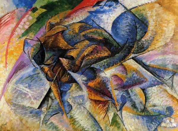 Dynamism of a Cyclist Oil Painting by Umberto Boccioni