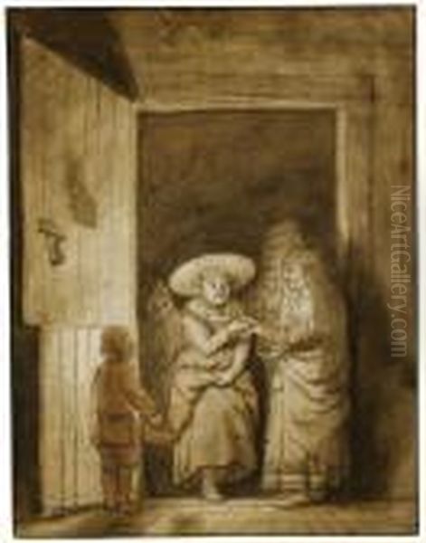 The Visitation Oil Painting by Samuel Van Hoogstraten