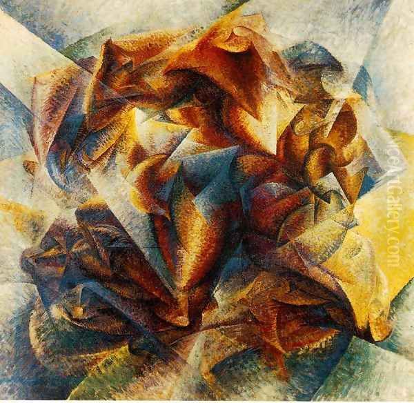 Dynamism of a Soccer Player Oil Painting by Umberto Boccioni