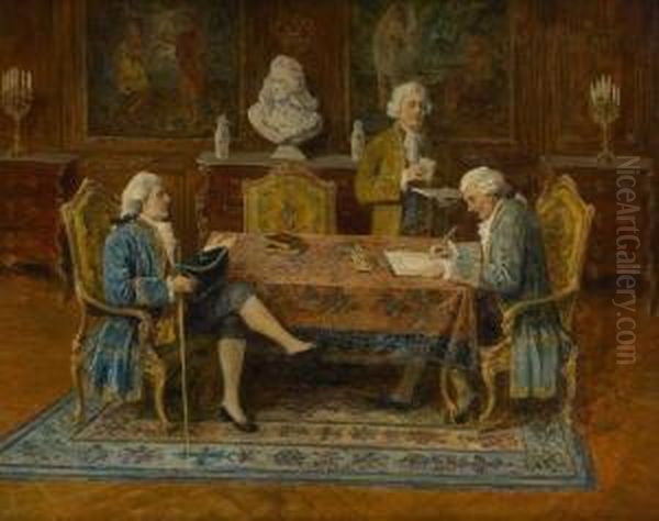 La Lettre Oil Painting by Louis Van Hoorde