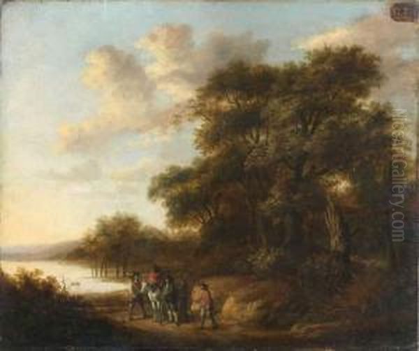 Brigands Et Cavaliers Discutant A L'oree D'un Bois Oil Painting by Jan Jansz Van Houthuysen