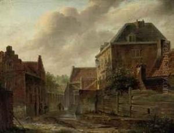 Buurtje Te Utrecht Oil Painting by Bartholomeus J. Van Hove