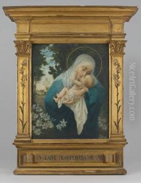 Vierge A L'enfant Oil Painting by Edmond Theodor Van Hove