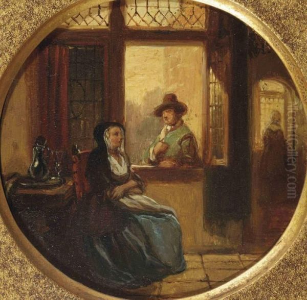 A Pleasent Encounter Oil Painting by Hubertus, Huib Van Hove