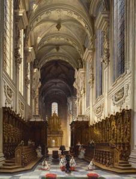 Misdienaars In De Kerk Oil Painting by Victor Van Hove