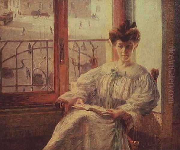 La Signora Massimino, 1908 Oil Painting by Umberto Boccioni