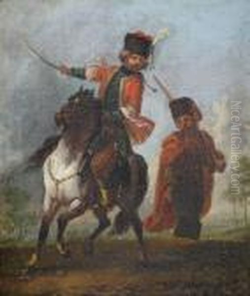 Zwei Panduren Oil Painting by Jan von Huchtenburgh