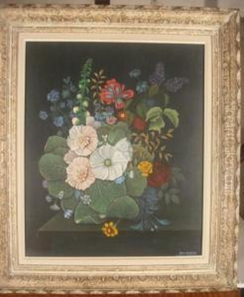 Bouquet De Fleurs Sur Une Table Oil Painting by Jacob van Huysum