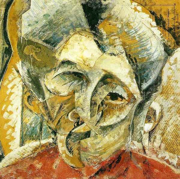 Dynamism of a Woman's Head Oil Painting by Umberto Boccioni