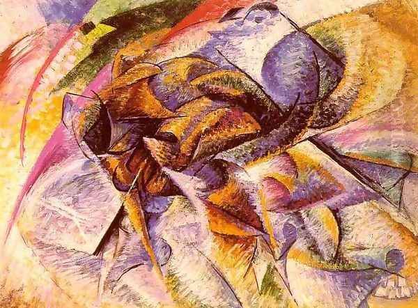 Cyclist Oil Painting by Umberto Boccioni