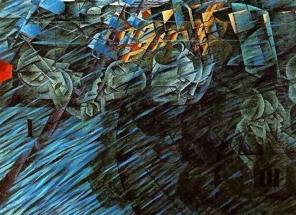 States of mind, those who go Oil Painting by Umberto Boccioni