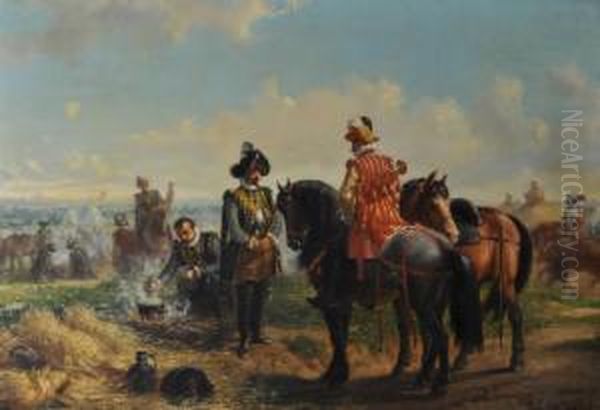 Battle 
Orders Oil Painting by Jules Van Imschoot