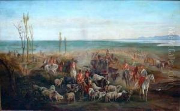 Scene De La Guerre De Crimee Oil Painting by Jules Van Imschoot