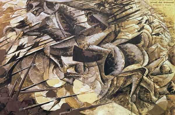 The Charge of the Lancers 1915 Oil Painting by Umberto Boccioni