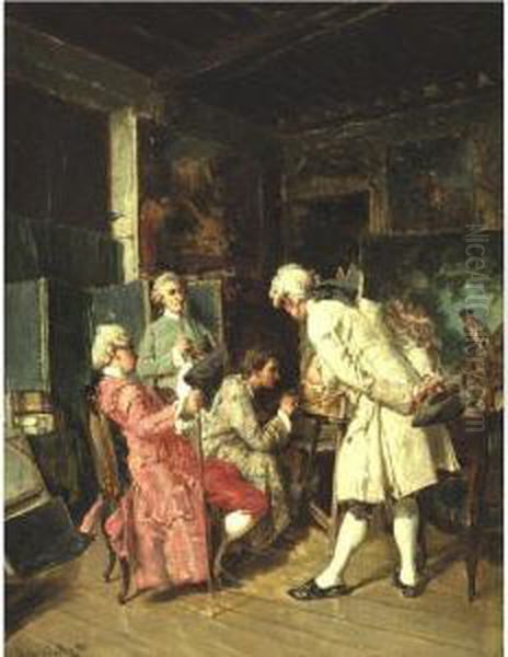 In The Artist's Studio Oil Painting by Hendrik Van Ingen