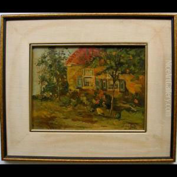 Old Cottage Oil Painting by Jef Van Jole