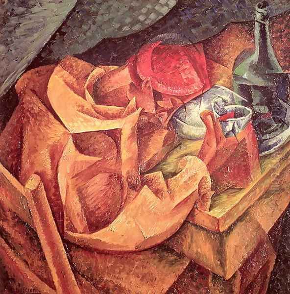 The Drinker 1914 Oil Painting by Umberto Boccioni