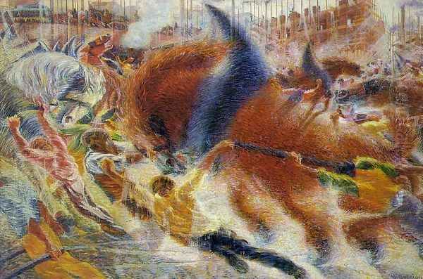 The city rises Oil Painting by Umberto Boccioni