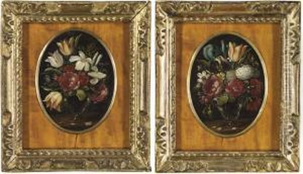 Bouquets De Fleurs Sur Des Entablements En Bois Oil Painting by Jan van Kessel