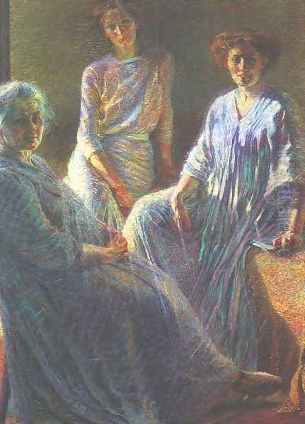 Three Women (Tre donne) Oil Painting by Umberto Boccioni