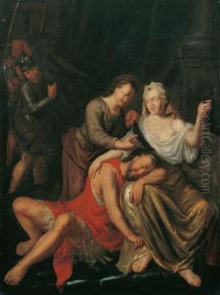 Samson Und Dalila Oil Painting by Willem Van Kessel