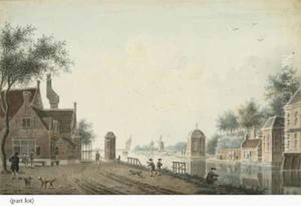 A View Of The 'tolhuis' In Sloterdijk Oil Painting by Isaac Van Ketweg