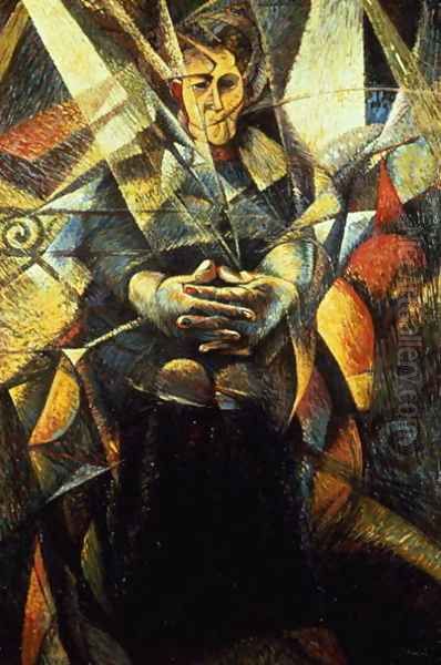 Portrait of a Seated Woman Oil Painting by Umberto Boccioni