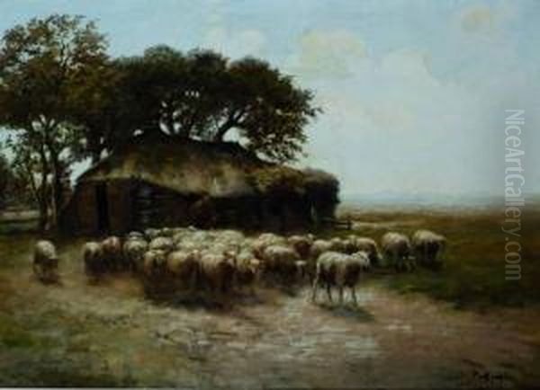 Schaapskooi Oil Painting by Fedor Van Kregten