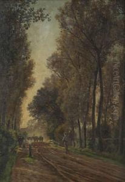 ````nispen Aan De Molenbeek Oil Painting by Frans Pieter Van Kuyck