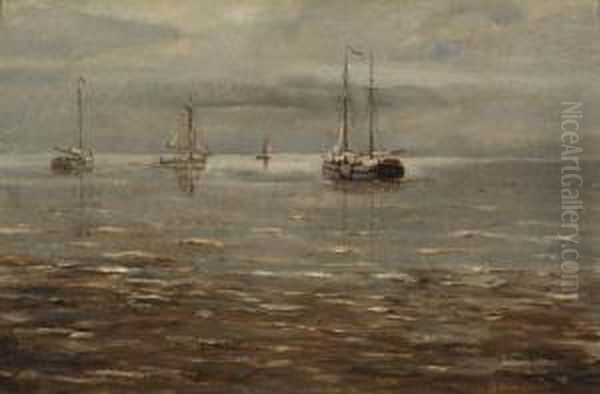 Seascape Oil Painting by Bartol Wilhelm Van Laar