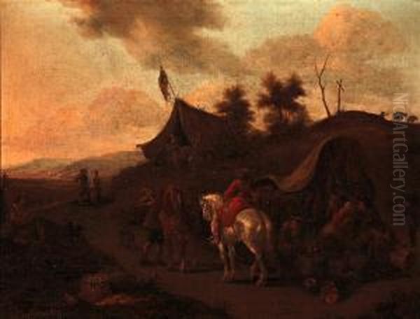 Paisaje Con Jinetes Oil Painting by Pieter Van Laer (BAMBOCCIO)