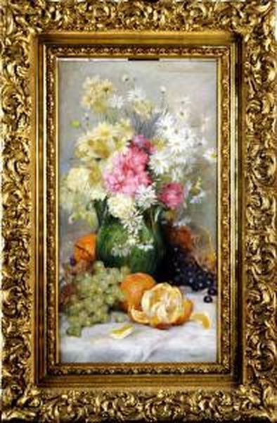 Vase Garni De Fleurs Oil Painting by Clotildis Van Lamsweerde