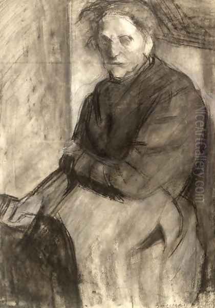 Seated Woman (The Artist's Mother) 1907 Oil Painting by Umberto Boccioni